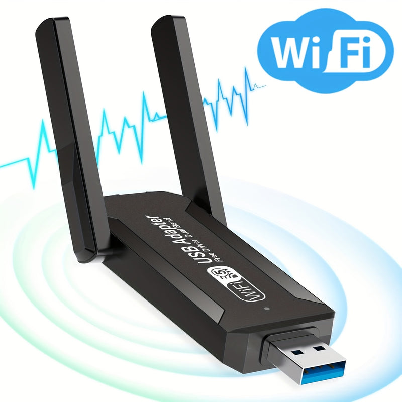 Repetidor Wi-Fi, Amplificador de Señal Extensor, Tarjeta de Red USB 600Mbps con Doble Antena 2.4G, Configuración Rápida en Un Clic, Cobertura Completa y Estabilidad Mejorada para Hogar y Oficina