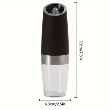 Juego De Molinillo De Sal Y Pimienta Eléctrico Por Gravedad De 1/2 Piezas, Grosor Ajustable, Alimentado Por Batería Con Luz LED, Operación Automática Con Una Mano
