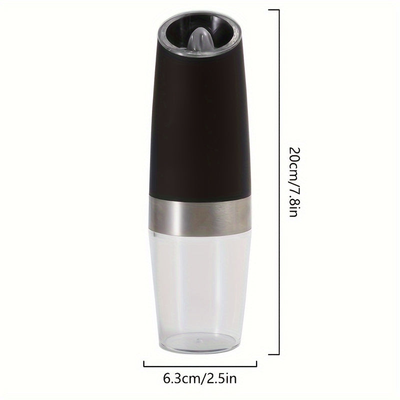 Juego De Molinillo De Sal Y Pimienta Eléctrico Por Gravedad De 1/2 Piezas, Grosor Ajustable, Alimentado Por Batería Con Luz LED, Operación Automática Con Una Mano