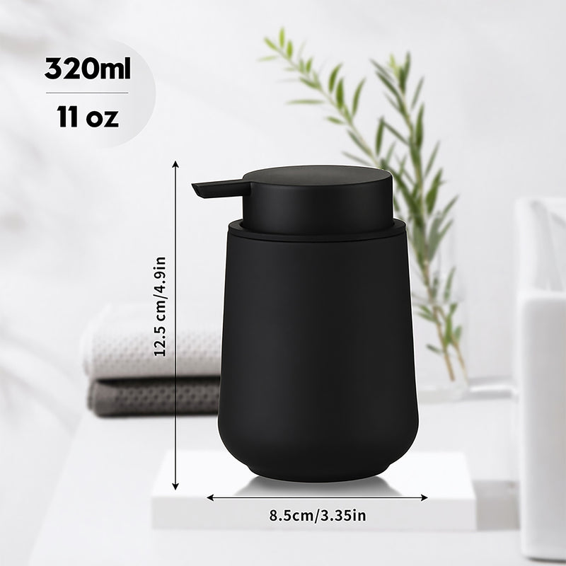Dispensador de Jabón Mate 11oz - Estilo Moderno y Minimalista, Apto para Encimeras de Baño y Cocina, Recargable