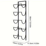 Estante de vino de metal de estilo tradicional - Estantes flotantes para colgar en la pared con acabado lacado, organizador de almacenamiento de 5 niveles para baño, estante de exhibición de botellas de arte de pared moderno decorativo