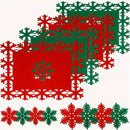Juego de 12 Manteles Individuales de Fieltro con Diseño de Copo de Nieve - Antideslizantes, Manteles Decorativos para Comedor y Decoración de Cocina en Fiestas, Decoración Navideña