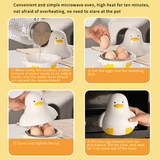 Cocedor de Huevos en Microondas con Forma de Pato para 4 Huevos - Vaporera de Plástico con Diseño de Pato Amarillo, Apto para Microondas, Sin Necesidad de Pilas, Delicia Compacta para el Desayuno en Casa