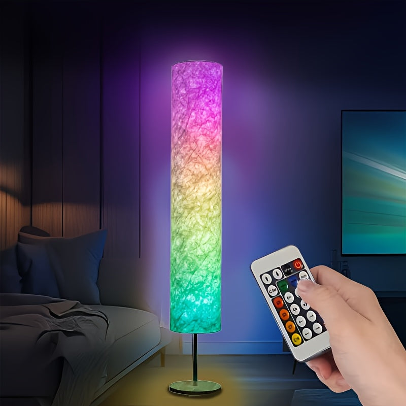 1pc Lámpara de Pie Ambiente Ilusión, Luz RGB para Escenario con Múltiples Modos de Iluminación, Base Metálica Mate Moderna y Pantalla de Fibra Pura, Ideal para Fiestas KTV, Cumpleaños y Decoraciones Románticas Festivas