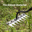 Herramienta de control de malezas de alta resistencia multifuncional - Rastrillo manual para descompactar el suelo con dientes de metal afilados, mango ergonómico para el cuidado de césped, jardinería, arado y ventilación - No requiere electricidad, herr