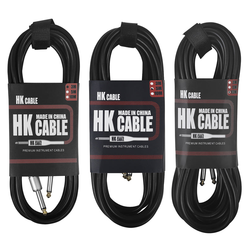 Cable para guitarra eléctrica de 6.5 mm (1/4''), cable mono blindado sin ruido para bajo, piano digital y batería, cable de audio de cobre puro macho a macho, para instrumentos musicales electrónicos, conexión a amplificadores de audio