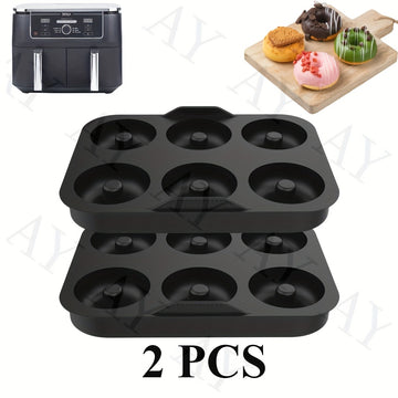 Revestimientos de Silicona Reutilizables Antiadherentes para Freidora de Aire | Molde para Donas, Tamaño Compacto (1/2 Piezas) - Compatible con Modelos Ninja AF400EU, AF451EU, SL400EU y Más Accesorios para Freidoras