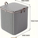 4 piezas de cajas de almacenamiento extra grandes de 47.55 galones, diseño houndstooth, tela gruesa, con cremallera doble y asas para fácil transporte, ideales para ropa, edredones y organización de artículos de temporada, perfectas para el hogar, mudanz