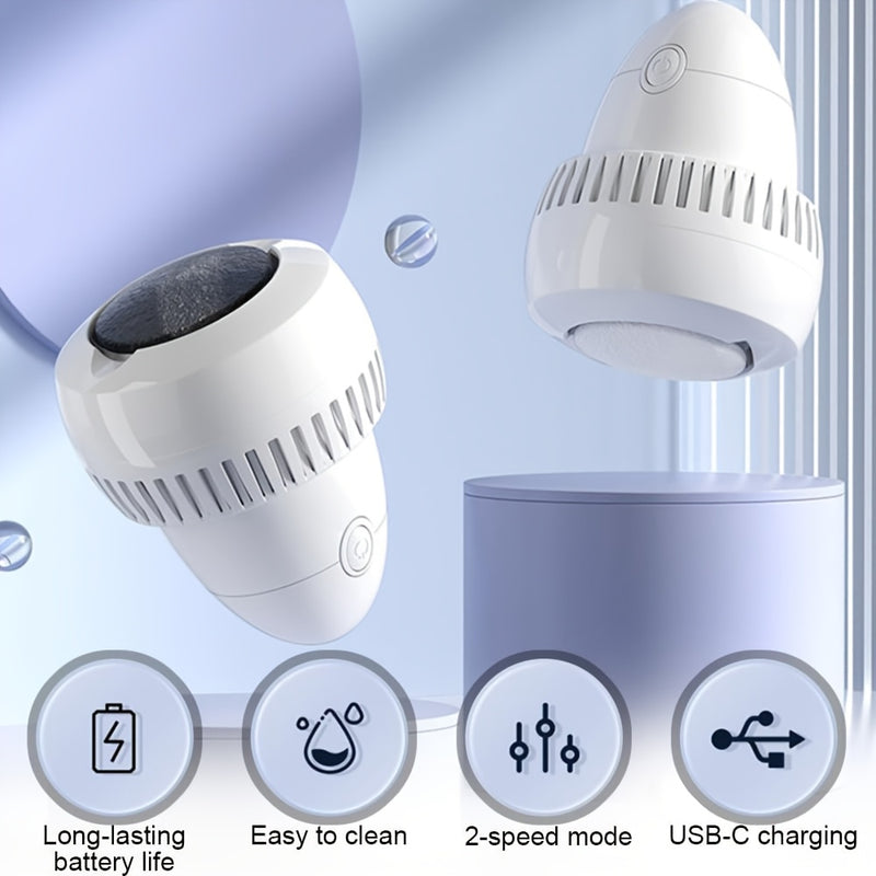 Limpia de callos eléctrica recargable por USB, batería de litio de 300mAh, ajustable a 2 velocidades, herramienta de cuidado de pies de plástico ABS sin fragancia, exfoliador de piel muerta portátil, con función de eliminación de ojos, para una limpieza