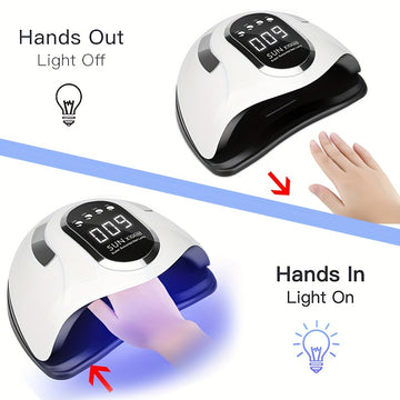 Lámpara LED para uñas con 66 luces, secadora de esmalte en gel con sensor inteligente, máquina para manicura, equipo para salón de uñas
