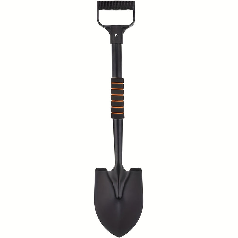 Paleta Multifuncional Plegable para Camping - Mango en Forma de D, 68 cm, Construcción Metálica Duradera, Ligera y Portátil para Senderismo, Supervivencia y Jardinería - y Amarillo, Equipo de Campamento, Esencial para Excursionistas, Diseño Compacto, Her