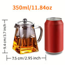 Juego de Tetera de Vidrio con Infusor de 1 pieza de 350/550/750 ml Resistente al Calor y Engrosada para Preparar y Infundir Té Doble Uso