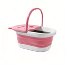 Bañera Plegable de Spa para 1 Persona con Masajeador Incorporado - Sin Necesidad de Electricidad, Piscina Portátil con Tapa Acolchada Suave, para Hogar, Viajes o Salón - Naranja/Beige o Rosa/Gris, Construcción en Plástico No Tóxico, Almacenamiento Compac