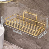 Organizador de Baño de Acero Inoxidable de Lujo - Montado en la Pared, Estante de Almacenamiento Sin Taladro para Artículos de Aseo y Esenciales, Ligero, Sin Perforación, Lavabo