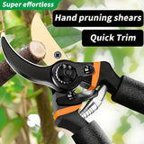 Tijeras de Poda Ergonómicas de Acero SK5 - Ligeros, Afilados para Recortar Ramas y Flores, Mango Antideslizante, Ideales para Jardines y Huertos Domésticos