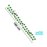 Enredadera Decorativa Larga X12 Follaje Artificial Decoración Hogar Jardín 00642