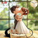 Decoración de Escritorio Giratoria 2D Plana, Sin Necesidad de Energía, con la Novia y el Novio en un Abrazo Romántico, Adecuada para Bodas, Propuestas, Aniversarios, Decoración del Hogar, Uso Interior y Exterior, 2D Plana