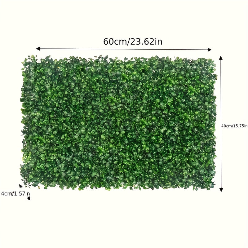 5 piezas de paneles de pared de boj artificial - Verde oscuro plástico, follaje artificial, resistente al tiempo y fácil de instalar, 39,88 cm x 59,94 cm, perfecto para decoración interior y exterior, valla de privacidad, fondo de boda, paisajismo para h