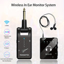 Sistema de monitorización inalámbrica en el oído, 2.4GHz IEM con transmisor y receptor de lavalier, carga USB, Plug and Play, bajo ruido, larga duración de la batería, para músicos, estudio, ensayo de banda, presentación en vivo - Resina ABS negra
