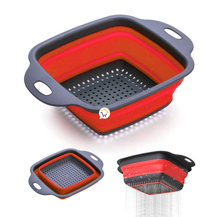 Colador Plegable Pequeño Escurridor Silicona Ahorra Espacio Cocina LD6112