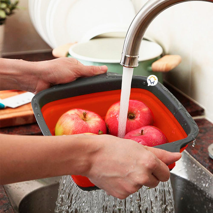 Colador Plegable Pequeño Escurridor Silicona Ahorra Espacio Cocina LD6112