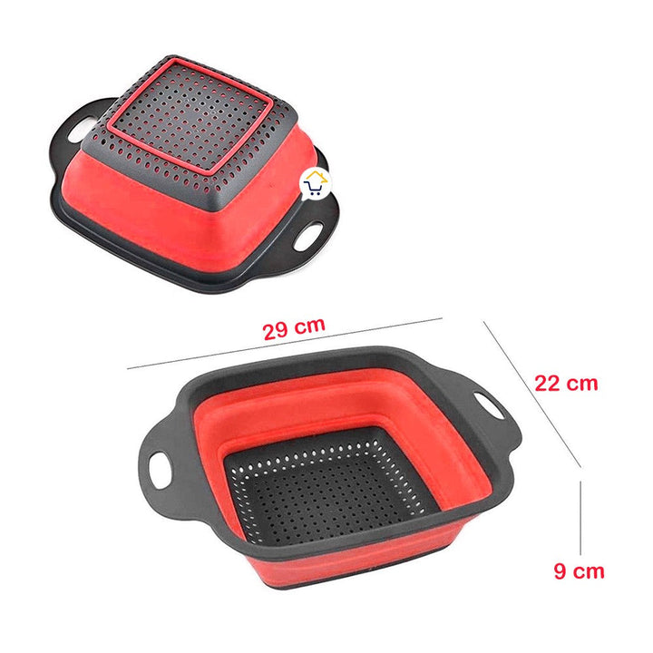 Colador Plegable Pequeño Escurridor Silicona Ahorra Espacio Cocina LD6112