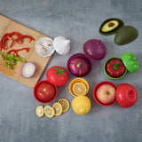 7 Piezas de Contenedores para Frutas y Verduras - Tapas Antiderrames, Recipientes Reutilizables para Refrigerador y Despensa, Lavado a Mano, Almacenamiento de Granos, Ajo, Utensilios Divertidos, Construcción Resistente, Organización de Cocina