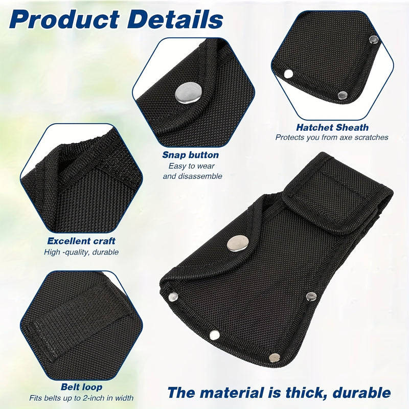 Cubierta de Cabeza de Hacha de Cuero Sintético Negro para Hachas de 0.45-0.45/1.81KG - Protector de Hoja con Doble Hebilla, Ideal para Senderismo y Trabajo al Aire Libre
