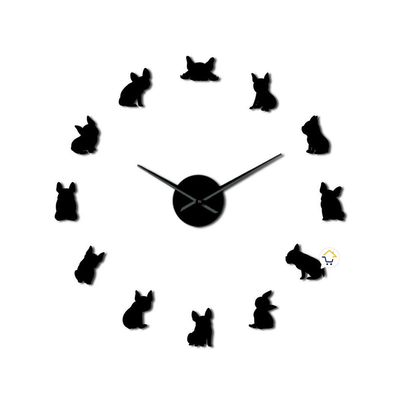 Reloj Pared 3D Decorativo Perros Acrílico Moderno JK167