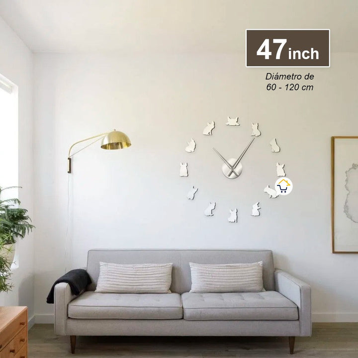 Reloj Pared 3D Decorativo Perros Acrílico Moderno JK167