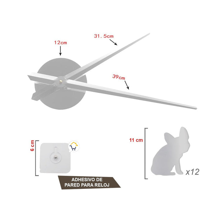 Reloj Pared 3D Decorativo Perros Acrílico Moderno JK167