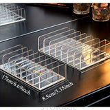 Organizador de Paleta de Sombras de Ojos de Acrílico Transparente - Estante de Almacenamiento de Cosméticos Portátil con Cajón para Baño y Tocador