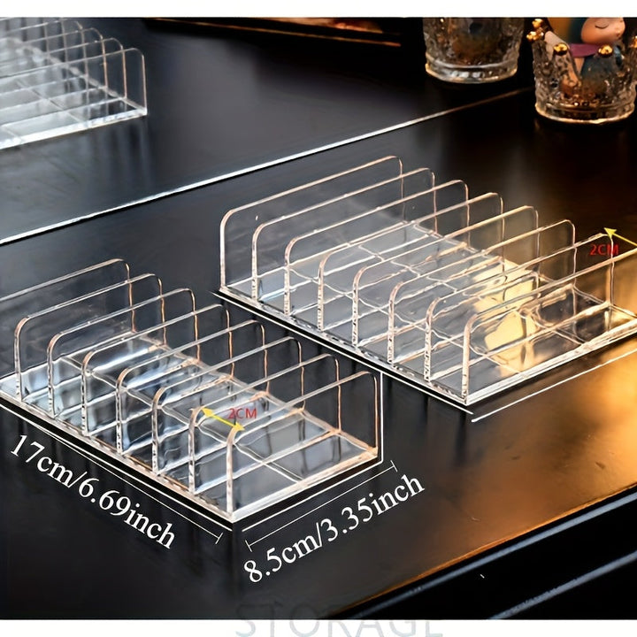 Organizador de Paleta de Sombras de Ojos de Acrílico Transparente - Estante de Almacenamiento de Cosméticos Portátil con Cajón para Baño y Tocador