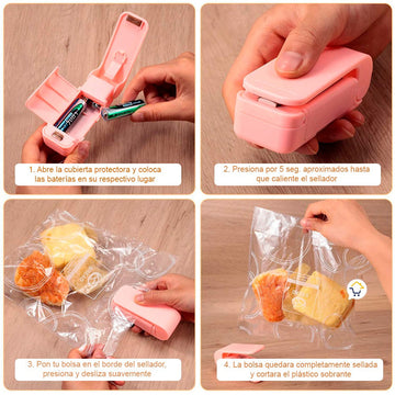 Mini Sellador De Bolsas Manual Portátil 2 En 1 Cortador LK701