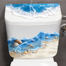 1 calcomanía para baño con tema de playa de verano, diseño de estrellas de mar y conchas, adhesivo para asiento y tanque del inodoro