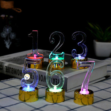 Set Números Led Multicolor Fiestas Torta Cumpleaños RF 262-4