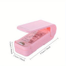 Selladora Manual Portátil de Vacío - Sin Baterías Necesarias, Sellador Compacto para Bolsas Herméticas con Sello Airtight para Frescura y Almacenamiento Antifugas - Ideal para Cocina, Viajes, Oficina, Camping - Rosa Pastel (No Eléctrica), Salvavidas de S