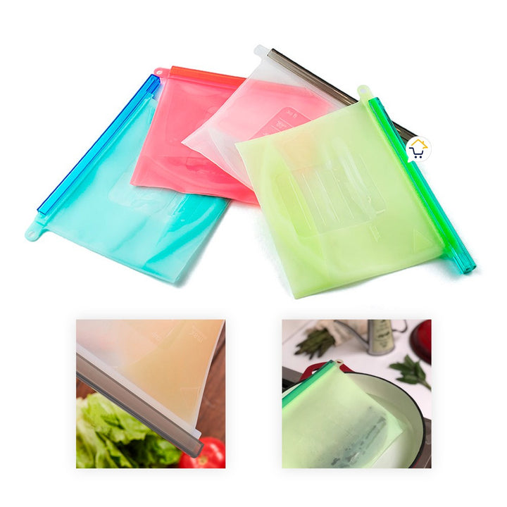 Bolsa Silicona Hermética Reutilizables Alimentos 500ml HE023