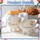 1pc Bañera de cerámica vintage con forma de garra, Jabonera decorativa rectangular en miniatura, Accesorio de baño de zapatilla
