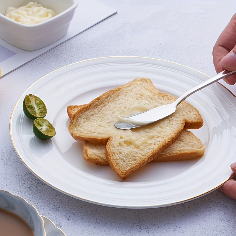 2 piezas de Cuchillos para Mantequilla de Acero Inoxidable SHAON con Punta Redonda - Diseño de Borde Redondeado para Untar Seguro, Mermelada, Queso y Sándwiches de Postre - Utensilios de Cocina Duraderos y Portátiles para Uso en Casa y al Aire Libre, Asp