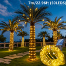 Luces solares LED para exteriores, 50/100/200 LED, luces de cuerda, luces de cinta, luces de tubo solar LED, 8 modos, tubo delgado transparente, luces de hadas, ideales para decoración de campamentos, fiestas, bodas, cercas, jardines, trampolines, carpas