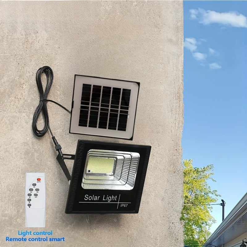 Luces solares LED para jardín con control remoto, paneles solares IP67 de alta calidad para exteriores.