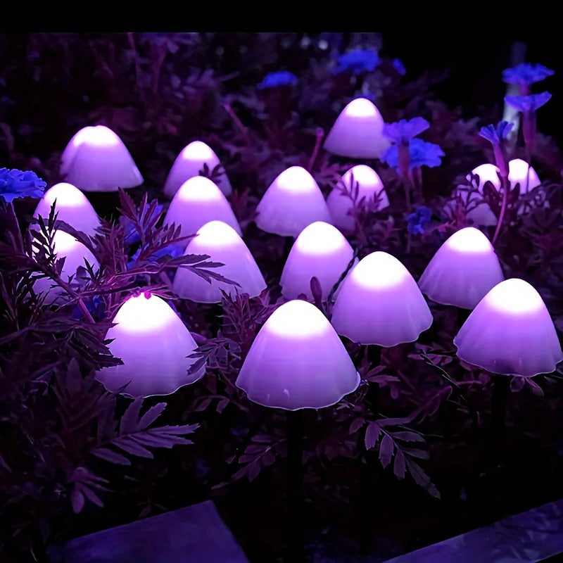 Juego de luces de hongos solares para decoración exterior, ideal para jardines, céspedes e iluminación de paisajes