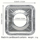 50pcs Cubiertas Desechables de Aluminio para Quemadores de Estufa de Gas, Cuadradas de 21.59cm, Resistentes al Calor - Almohadillas de Protección Gruesas para Cocina, Ideales para Uso Doméstico y Necesidades de Cocina, Protectores para la Parte Superior