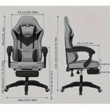 Silla de juego con respaldo reclinable ajustable, tapizado de cuero, estructura de metal y madera dura, relleno, con operación manual, para oficina en casa y dormitorio, adecuada para uso en pisos duros.