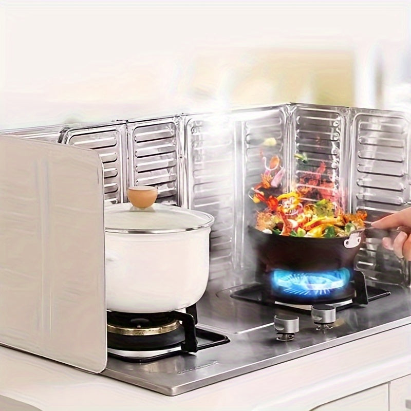 Cubierta de salpicadero de aluminio para cocina - Cubierta de aceite resistente al calor de la estufa, mampara de metal no apto para alimentos, accesorios de cocina esenciales, protector de la parte superior de la estufa, protector lateral de la estufa,