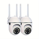 2 cámaras de seguridad de 1080P con visión nocturna Full HD, luces de escena y sirena, audio bidireccional para vigilancia doméstica interior/exterior, pan/tilt/zoom, WiFi habilitado, seguimiento de movimiento - Compatible con Alexa, control inalámbrico,