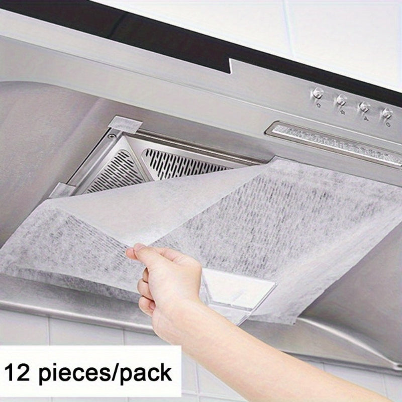 12pcs Filtros Desechables para Campana Extractora de Cocina - Fáciles de Limpiar, Mantienen Tu Cocina Fresca, Malla de Filtro de Papel, Accesorio Esencial de Cocina, Accesorio para Campana Extractora|Diseño Funcional de Cocina|Material de Filtro de Papel
