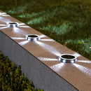 4 luces solares para entierro en tierra, decoración de jardín de patio al aire libre con disposición de pasos solares, luces de enchufe para césped, luces de escaleras