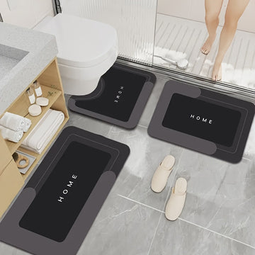 Juego de 3 Alfombrillas para Baño de Barro de Algas, Antideslizantes y Absorbentes de Poliéster para Suelo en Baños, Cocinas, Lavanderías, Uso Interior